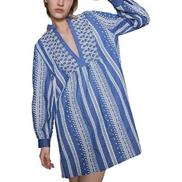 Zara Women Embroidered mini dress sz S oversized - Picture 1 of 11